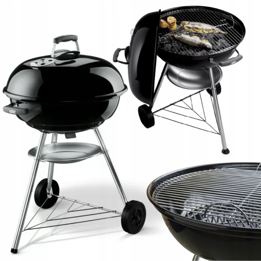 Grill Węglowy Grill ogrodowy na kółkach Stojący 57cm Weber Grill Przenośny