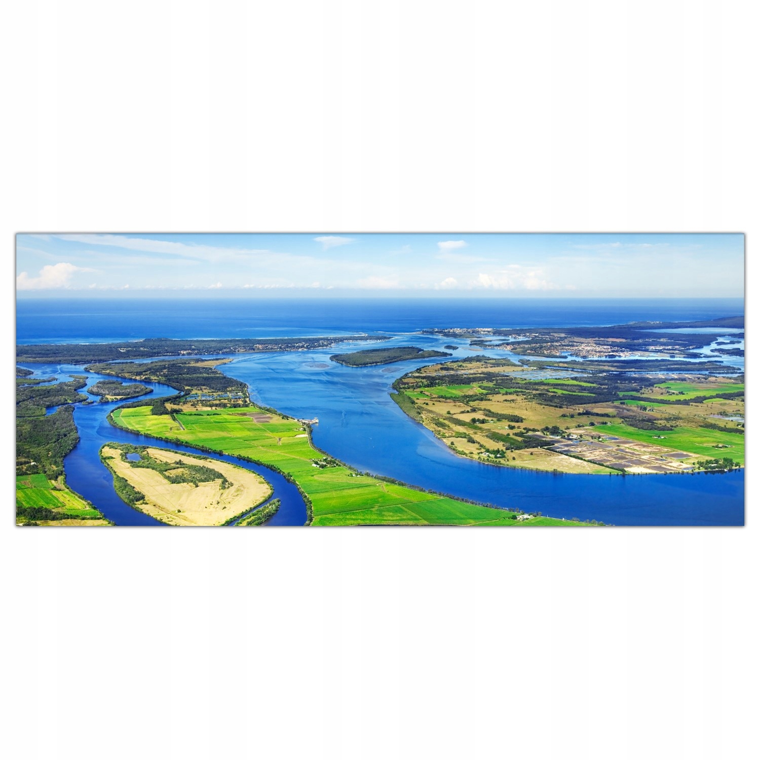 

Obraz na szkle Foto Rzeka Pole Krajobraz 125x50