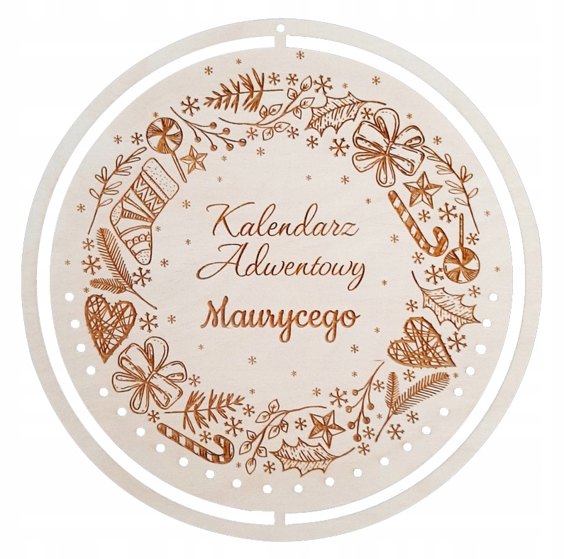 KALENDARZ adwentowy BAZA do MAKRAMY drewniany PERSONALIZOWANY grawerowany