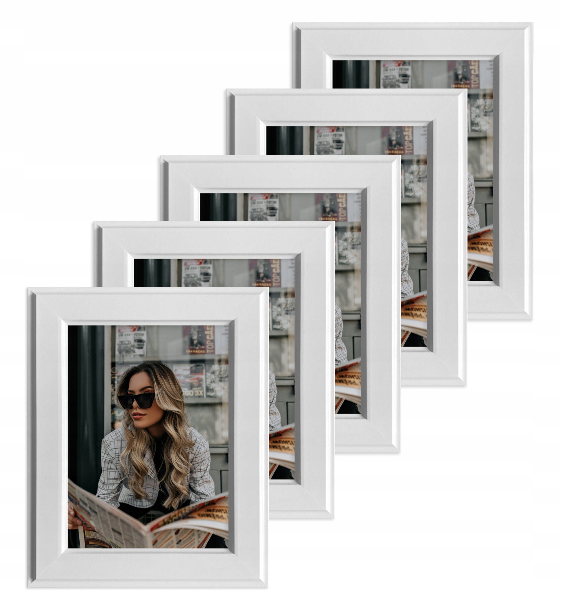 Sada 5 fotorámečků 30x30 Paříž bílá