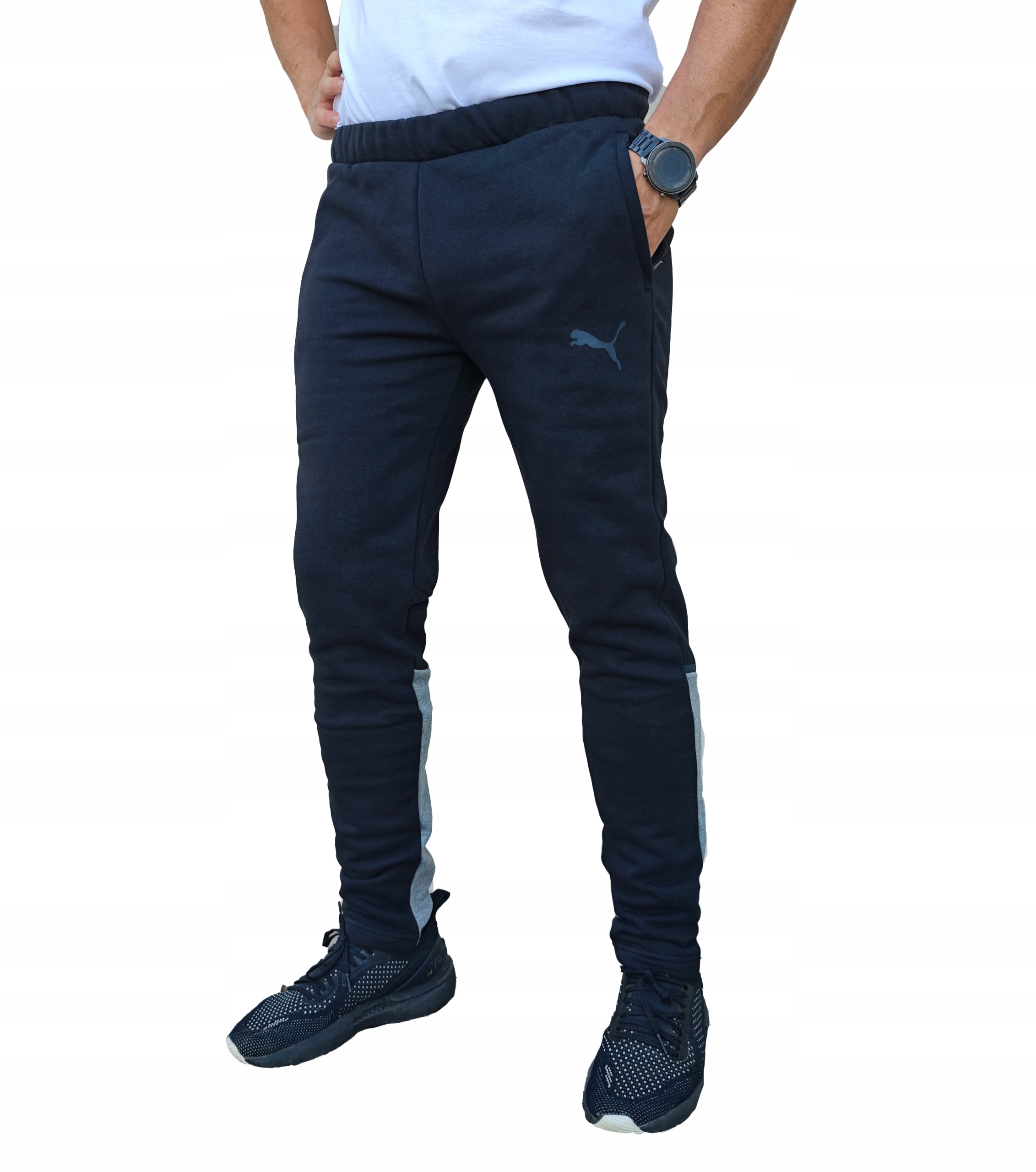 3310 Pánské Puma Bavlněné Teplákové Kalhoty S Zapínacími Kapsami A Zateplenými Kapsami