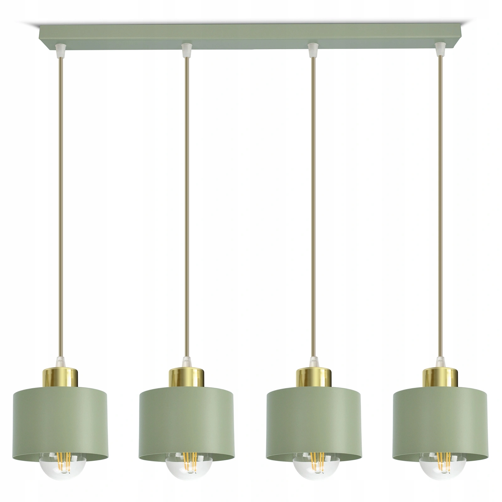 Velká závěsné stropní svítidlo čtyřnásobná šalvěj zlatá pastelová 486-BZ4 Led