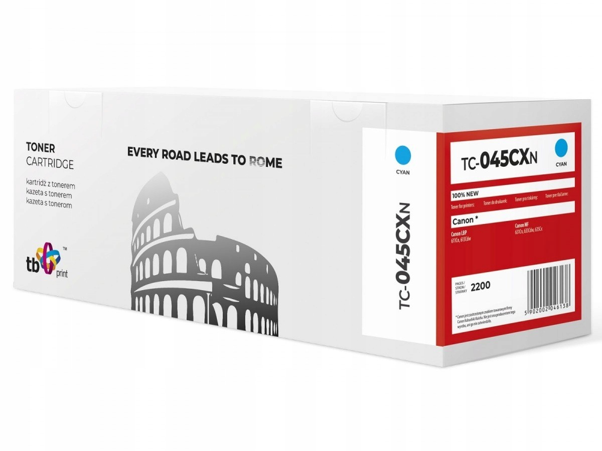Toner do Canon Lbp 610C 045H TC-045CXN Cy 100% nowy