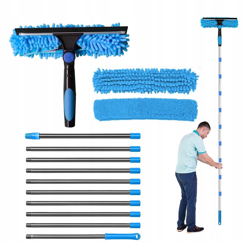 Mop Na Okna Teleskopický Čistič Oken A Zrcadel Kabiny Dlouhý 424 CM 2V1