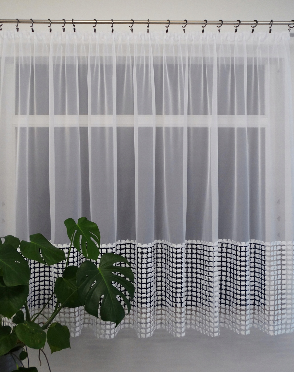 Mg Záclona Voál bílá guipure Široká 50 cm Rovná 300x160 páska