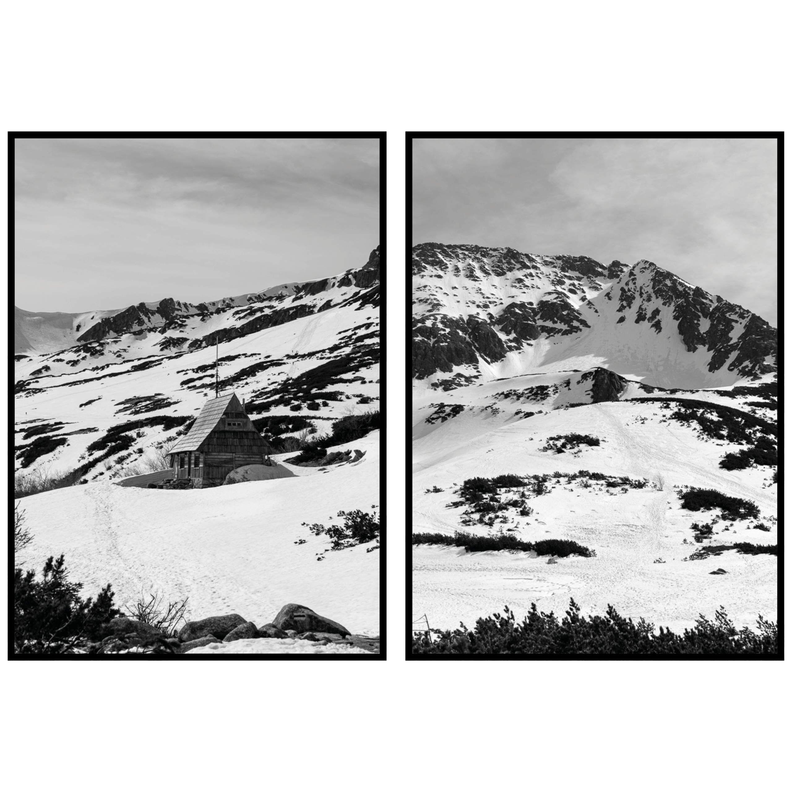 Hory krajina panoráma plagáty diptych 2ks 70x100cm tatry sneh