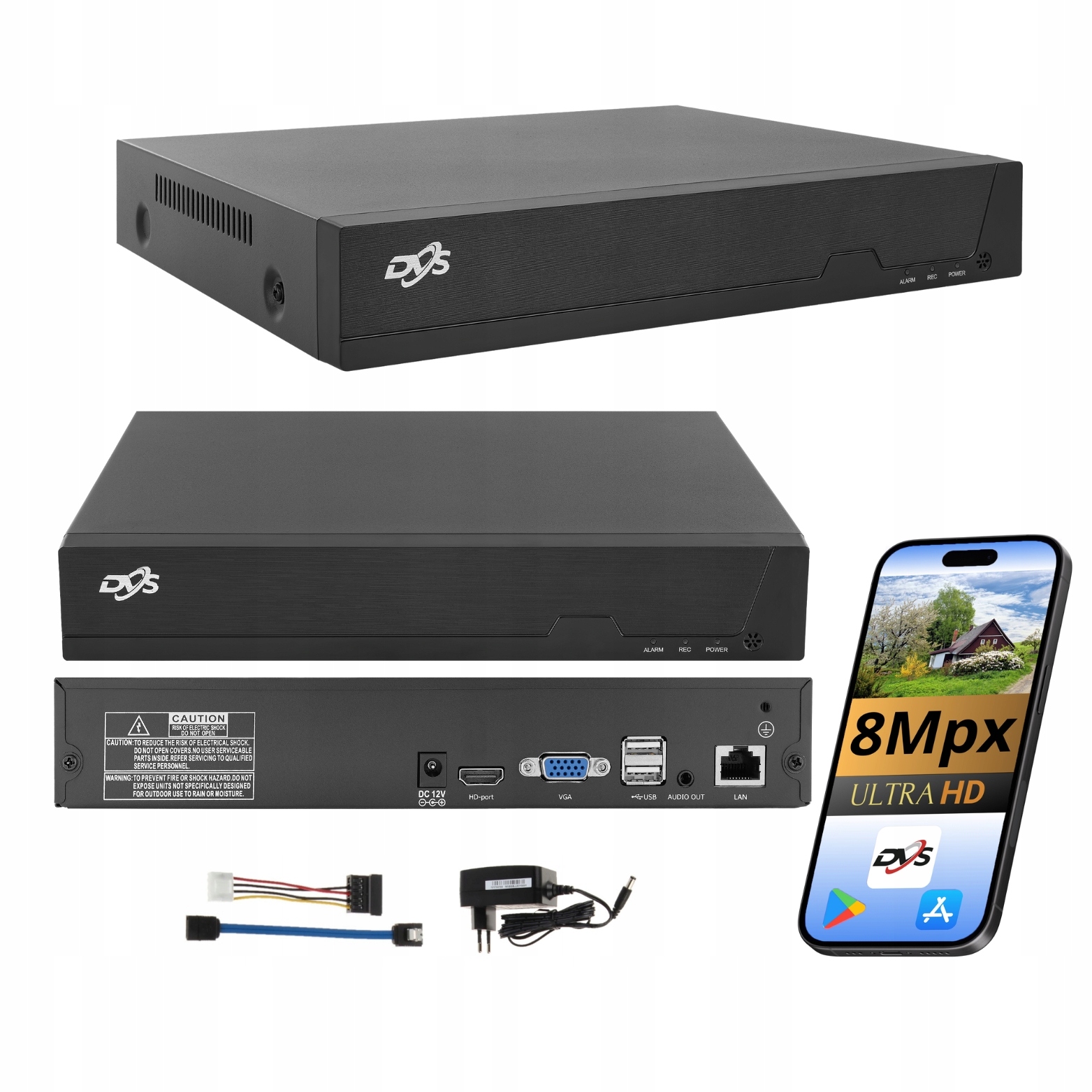 Sieťový Monitorovací Záznamník Pre Kamery Dvs Wifi 8-KANÁLOVÝ Onvif Camhipro