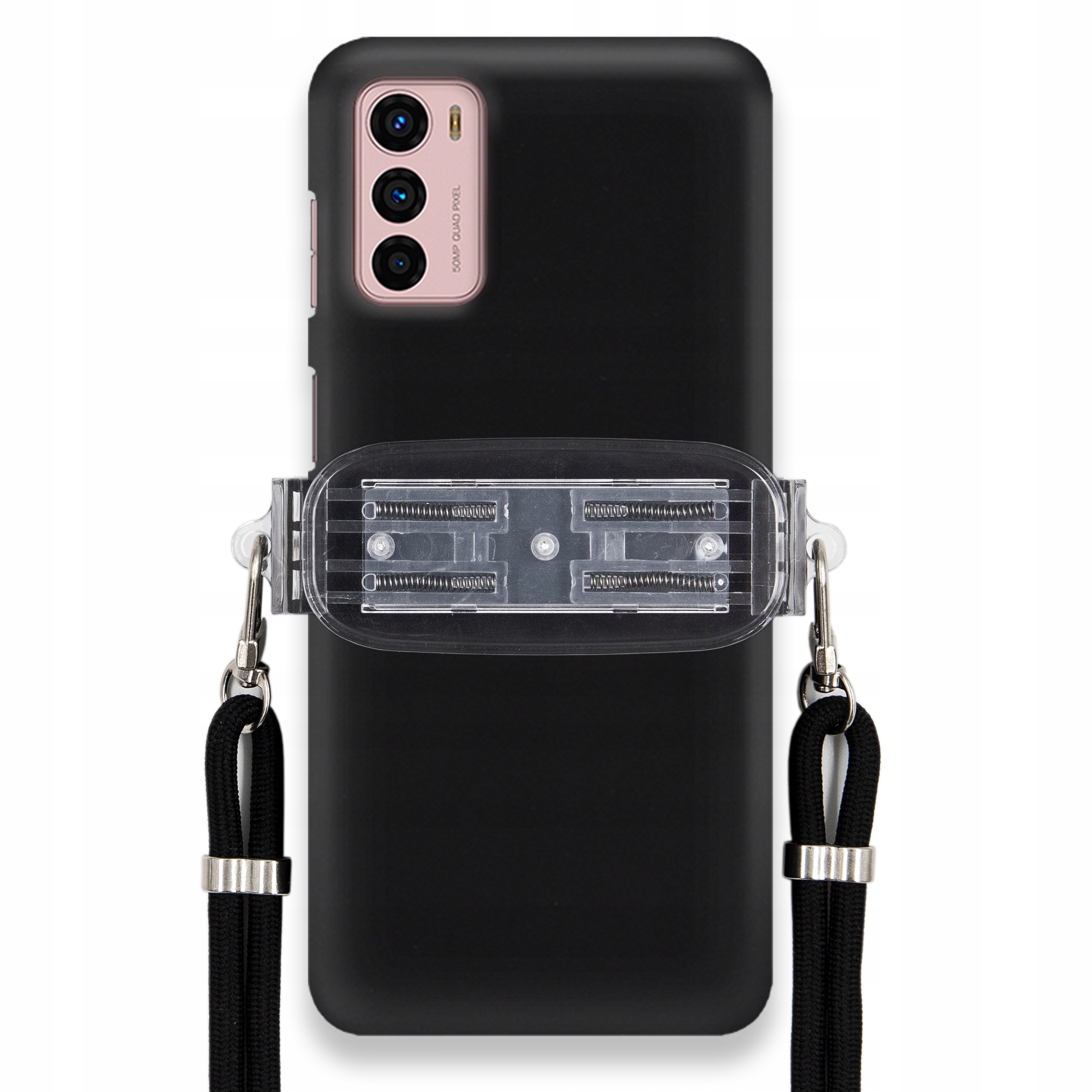 Puzdro Pre Motorola G42 Smooth Case Ochrana Univerzálny Držiak Čierna Šnúrka