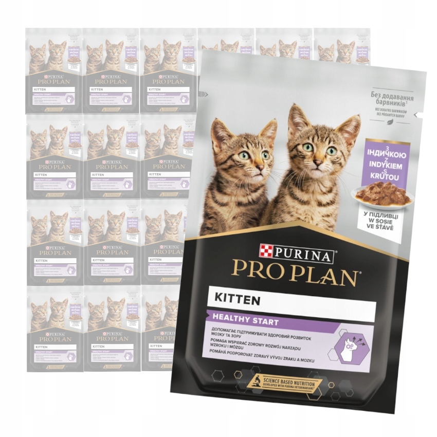 Levně Purina Pro Plan Kitten Healthy Start Krůta Krmivo 24x85g krůta Pro Kočky omáčce