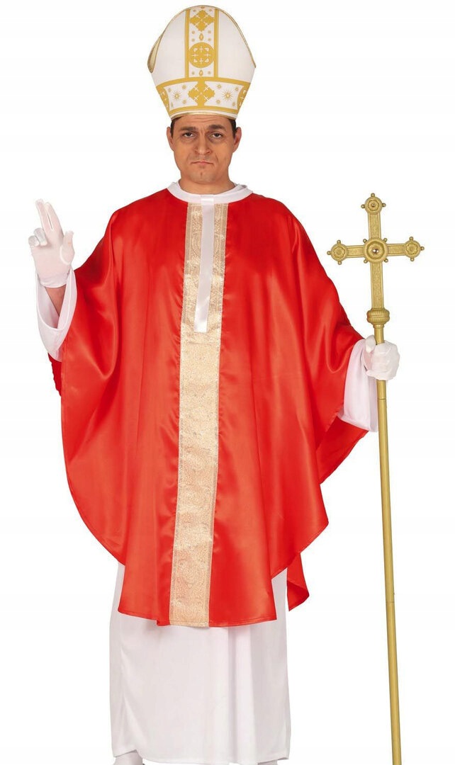 Pánský kostým papež, červenobílý M