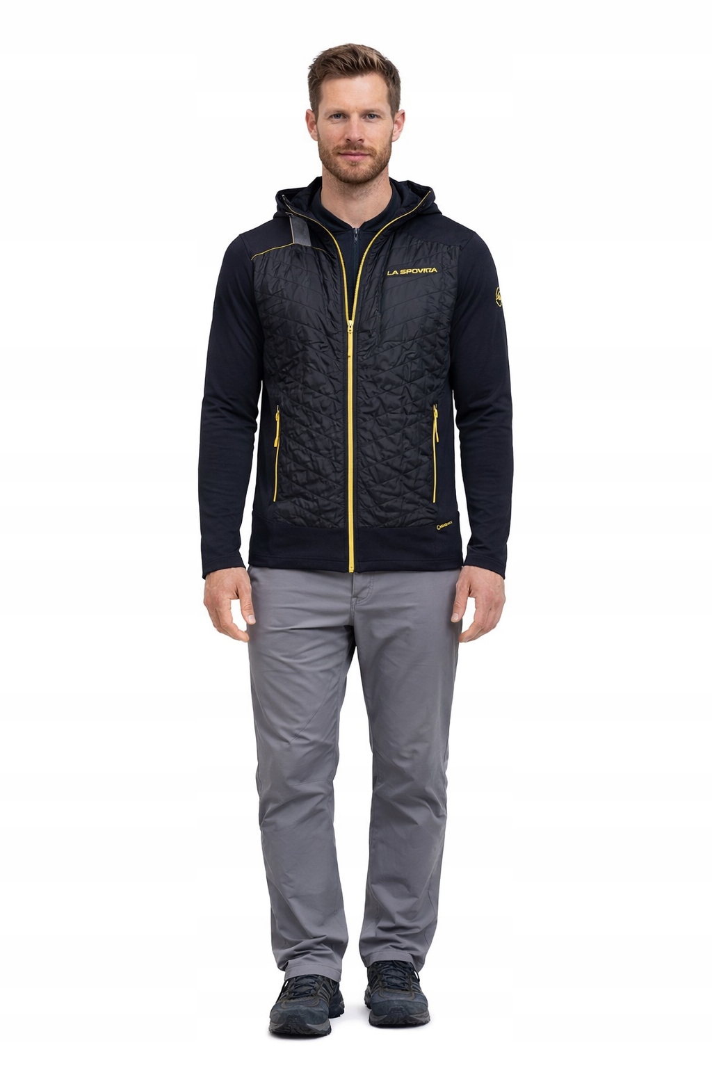 La Sportiva Černá Softshellová Bunda S Prošíváním A Kapucí M I4B