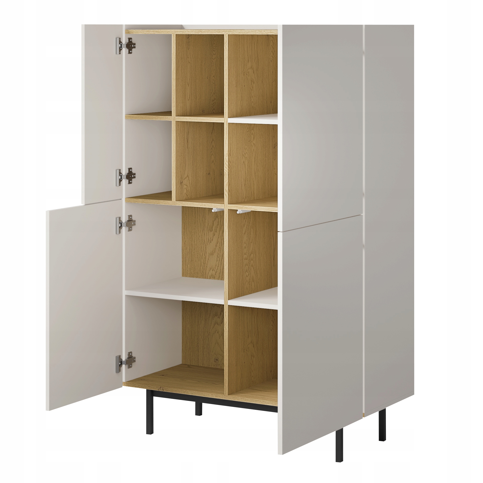 Regał z drzwiami uchylnymi Noel 100 Kaszmir / Dąb Cremona