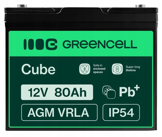 Akumulator Agm Green Cell 12V 80AH Fotowoltaika Upsy Wózki Skutery