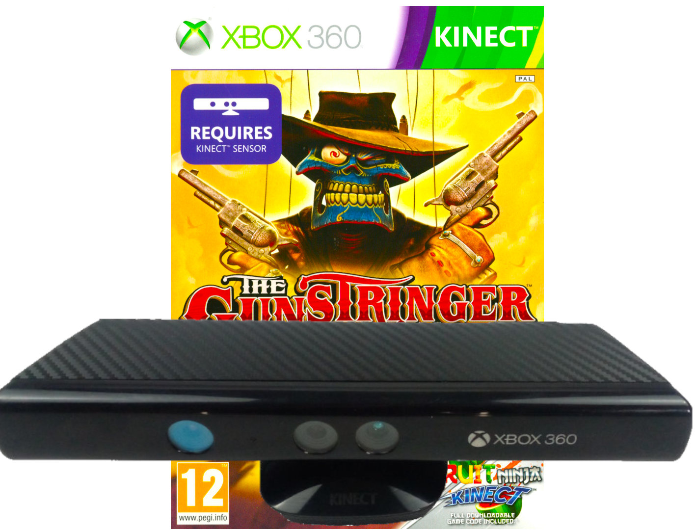 KOMPLET XBOX 360 KINECT SENSOR RUCHU + GRA THE GUNSTRINGER STRZELANKA