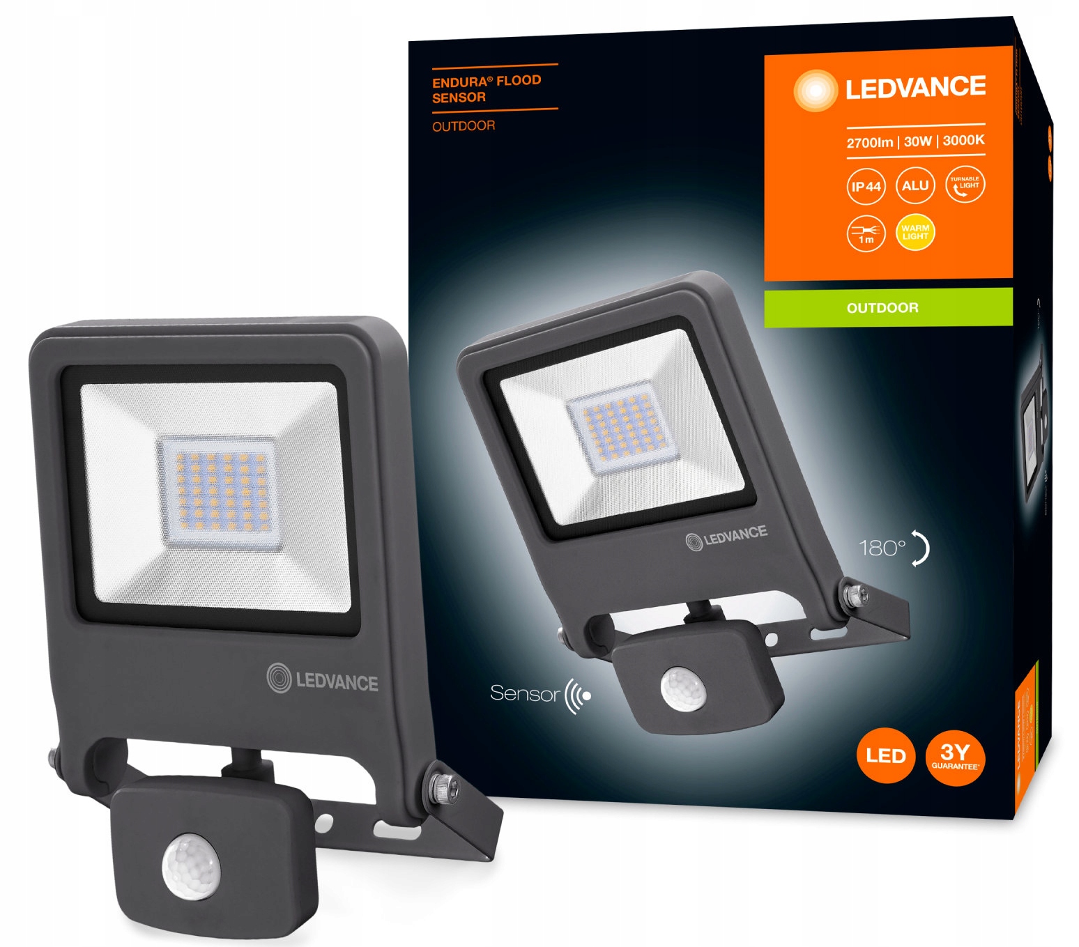 Led reflektor Venkovní Halogenová lampa Snímač 30W 3000K Endura Ledvance