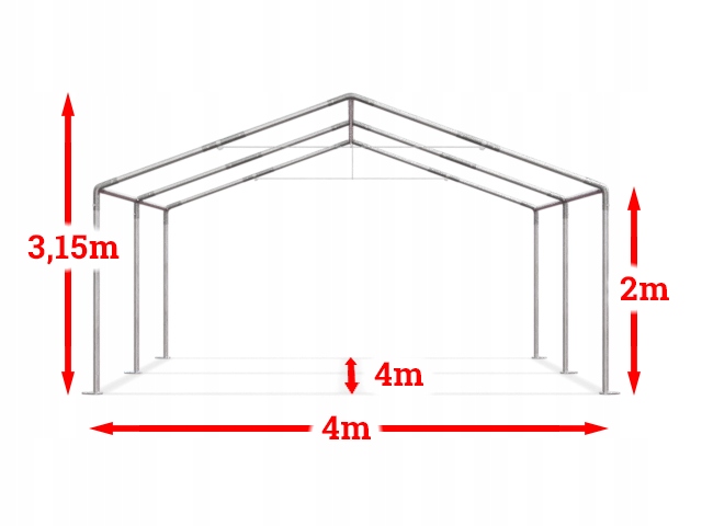 4x4m 2-3,15m vakarėlių palapinių parduotuvės parduotuvės įėjimo plotis 1,95m