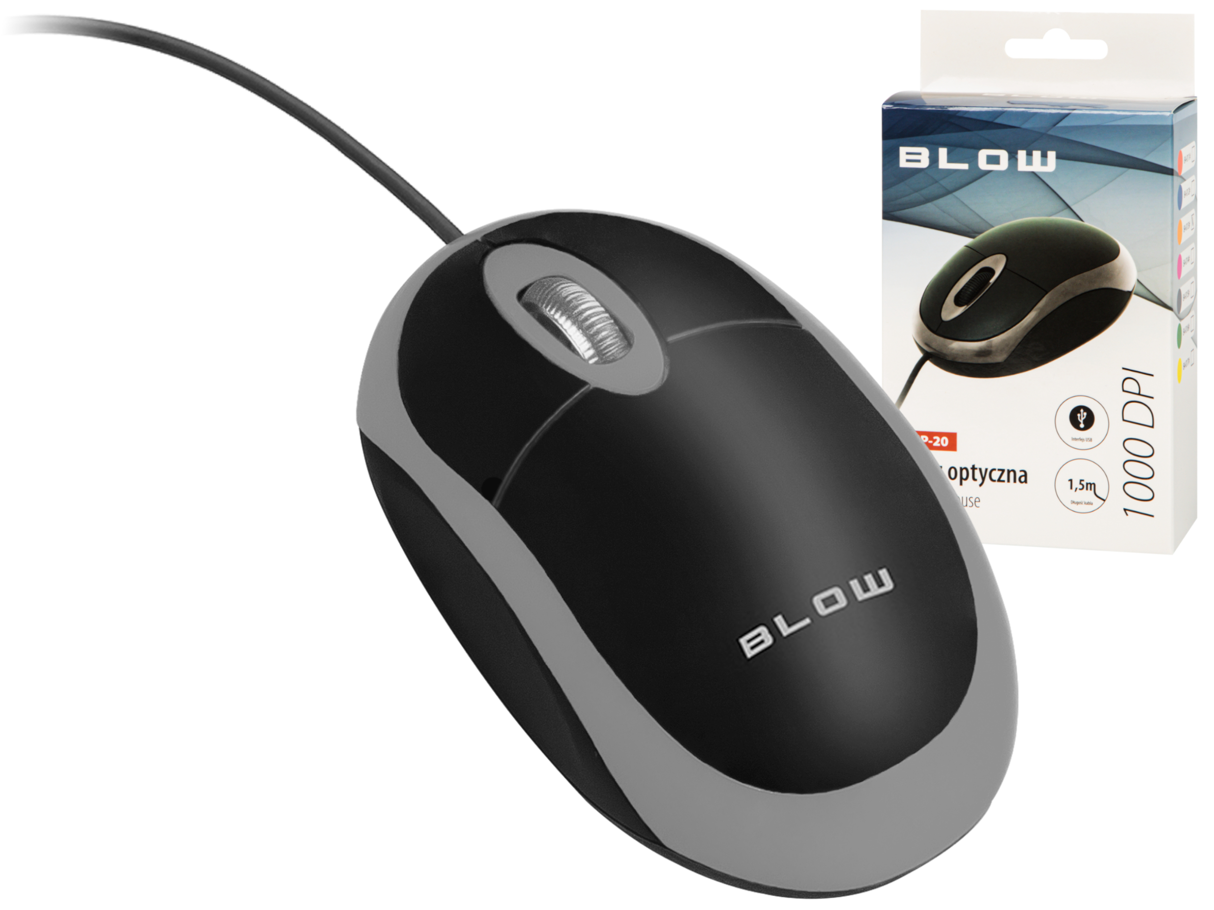 MYSZ OPTYCZNA MYSZKA PRZEWODOWA USB 1000 DPI DO KOMPUTERA LAPTOPA CICHA Kod producenta 84-015#