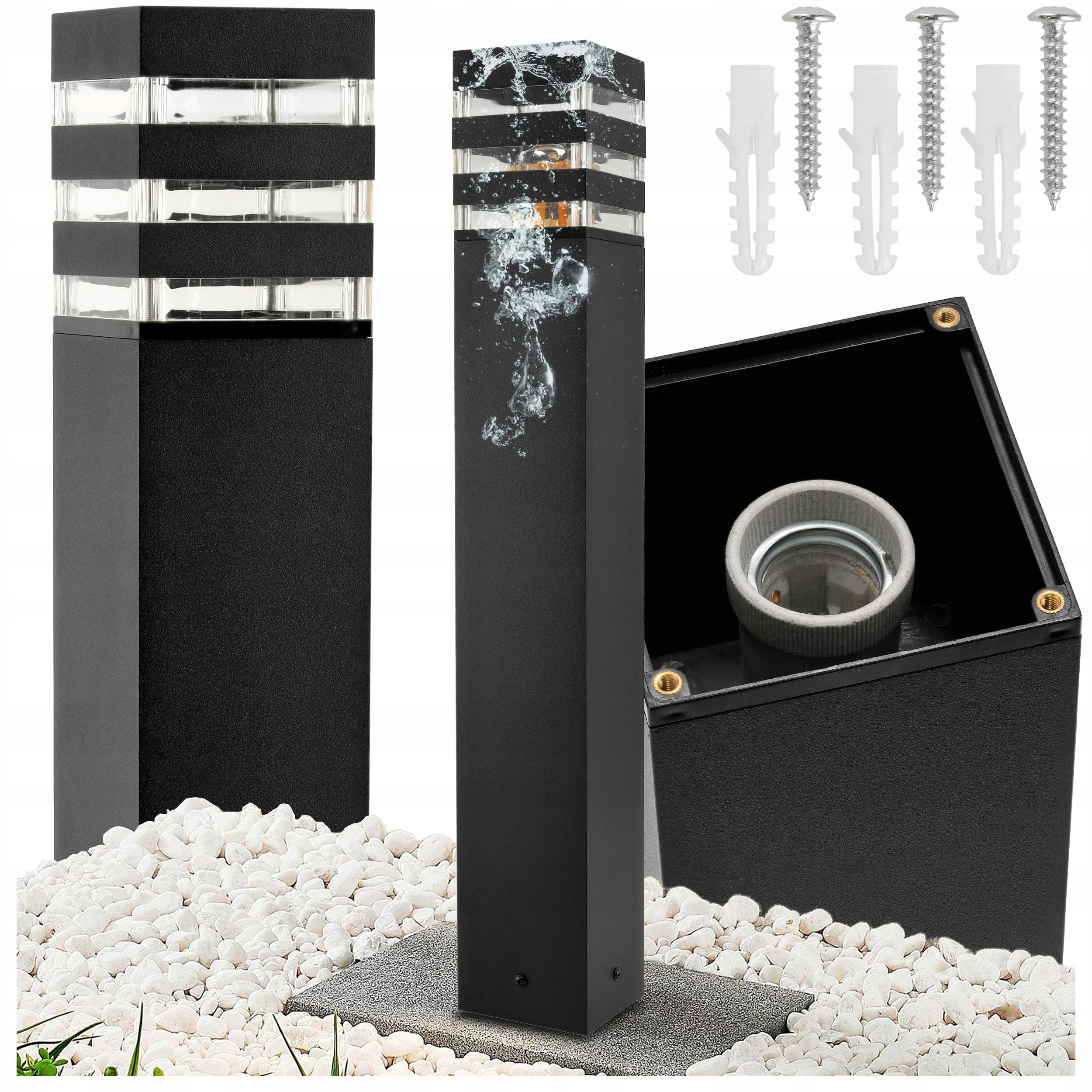 Lampa Ogrodowa Stojąca Led 60cm Słupek Zewnętrzna Na Żarówkę Wodoszczelna