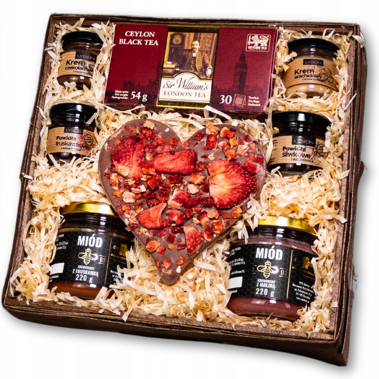 Levně Velký dárkový koš Dárek Den Žen med čaj povidla krémy