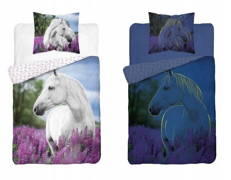

140X200 Pościel Świecąca Glow Koń Lawenda 2722 DD