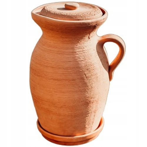 Hliněný džbán na vodu 4 l, výška 29 cm. Přírodní filtr Atest Dárek