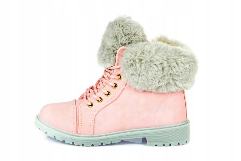RÓŻOWE BOTKI ZIMOWE TRAPERY OCIEPLANE R.38
