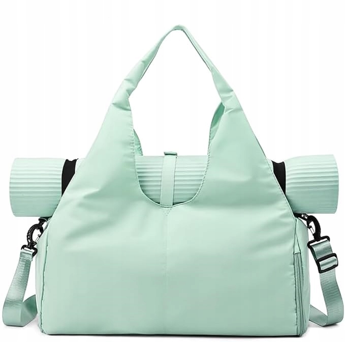 TORBA SPORTOWA Z UCHWYTEM NA MATĘ DO ĆWICZEŃ JOGI MIĘTOWA DŁUGI PASEK