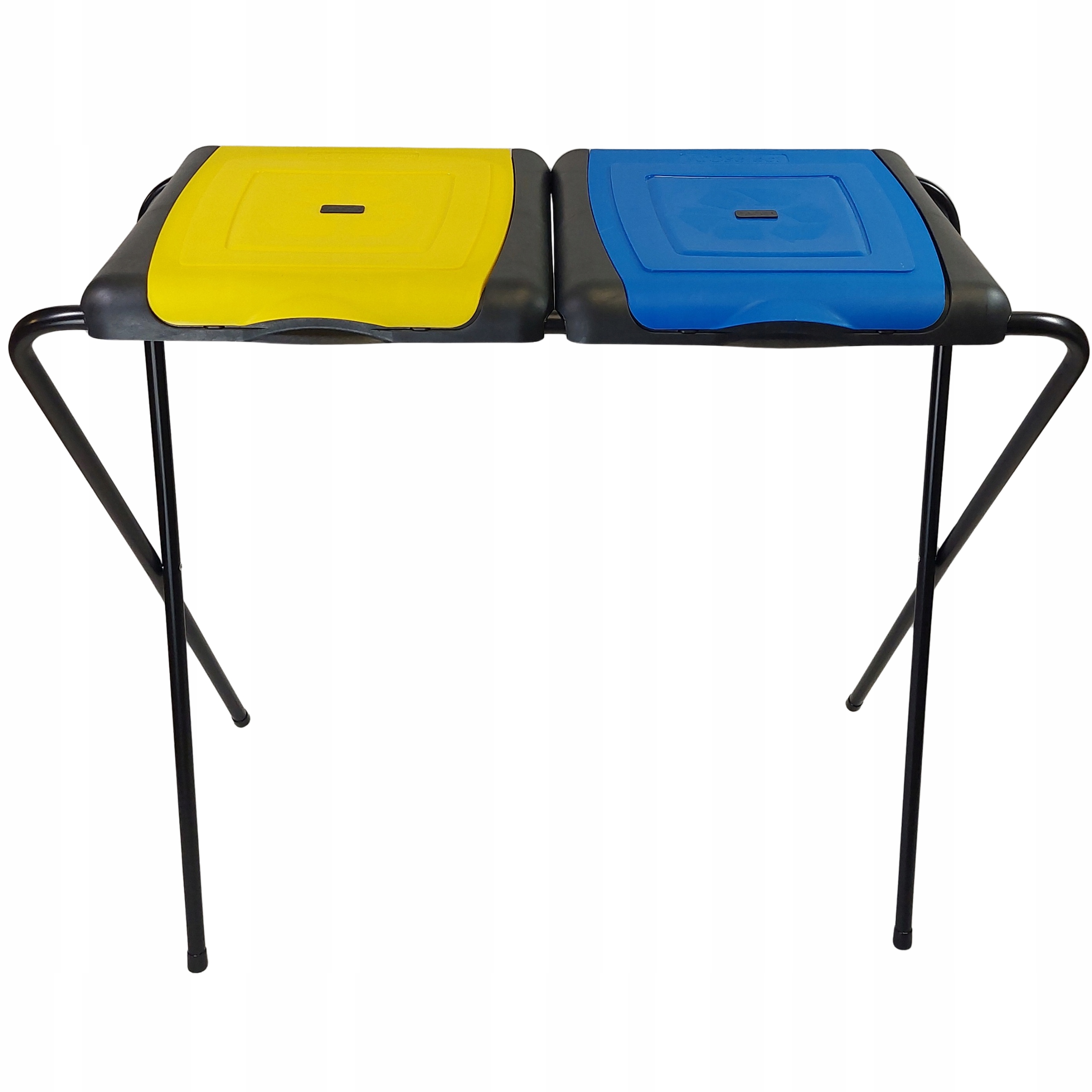Stojak Prestige na worki do segregacji śmieci 2 klapy Żółta Niebieska