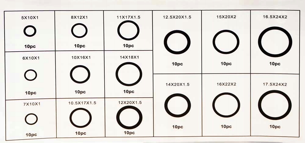PODKŁADKI MIEDZIANE ZESTAW 150 SZT PODKŁADKI Marka inna