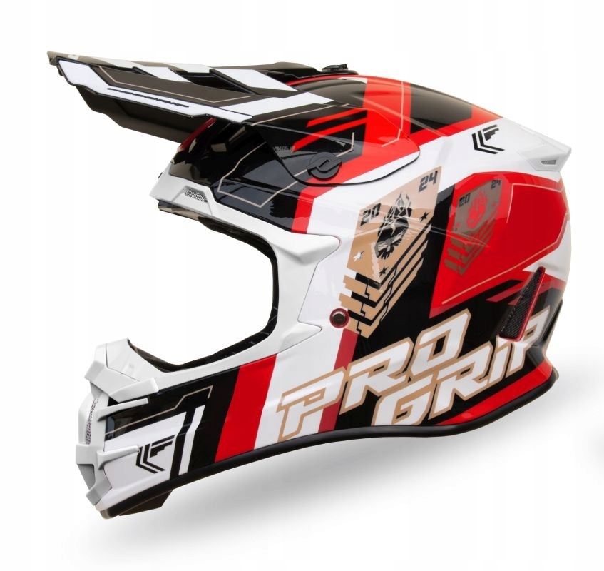 Progrip Kask Cross PG3080 Spirits Červená Biela Čierna Veľ M (3080