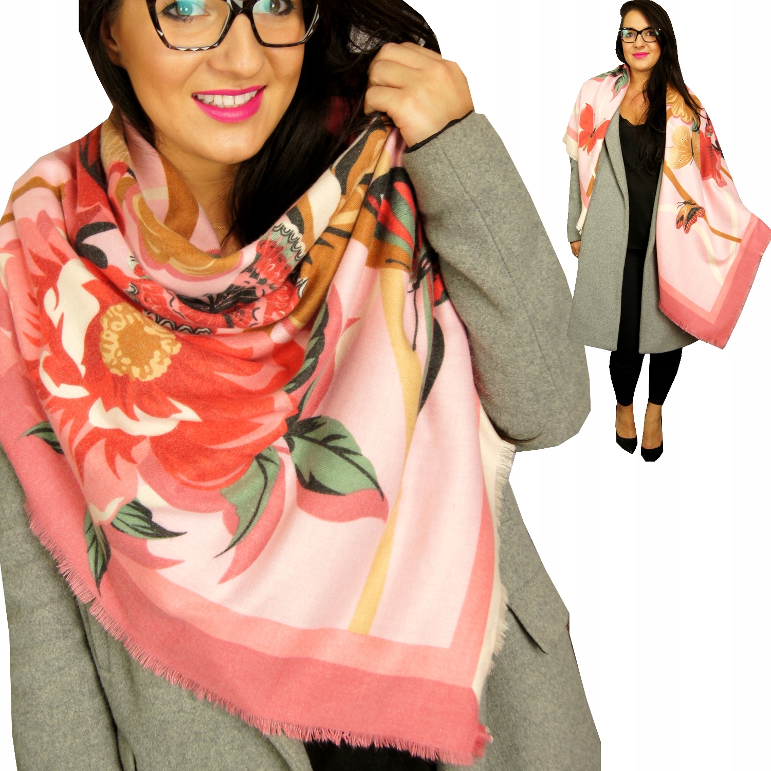 

Ciepła Duża Chusta Maxi XXL koc szal Nowe