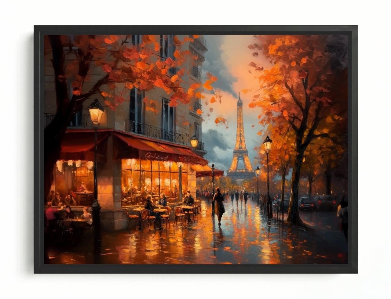 Obraz Rám American Box Paríž Eiffelova Veža Jeseň Západ Slnka 80x60
