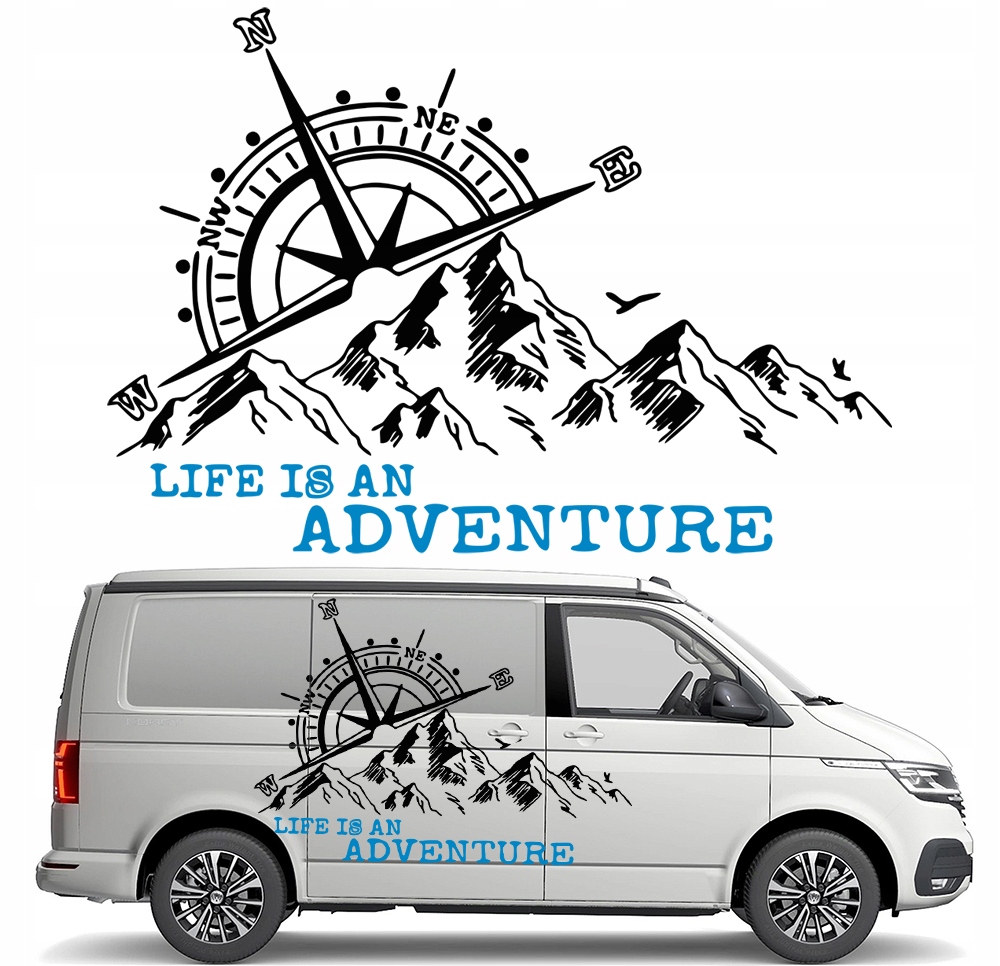 Nalepka Grafika na karavan Adventure Dobrodružstvo Ruža Vetru 90x129