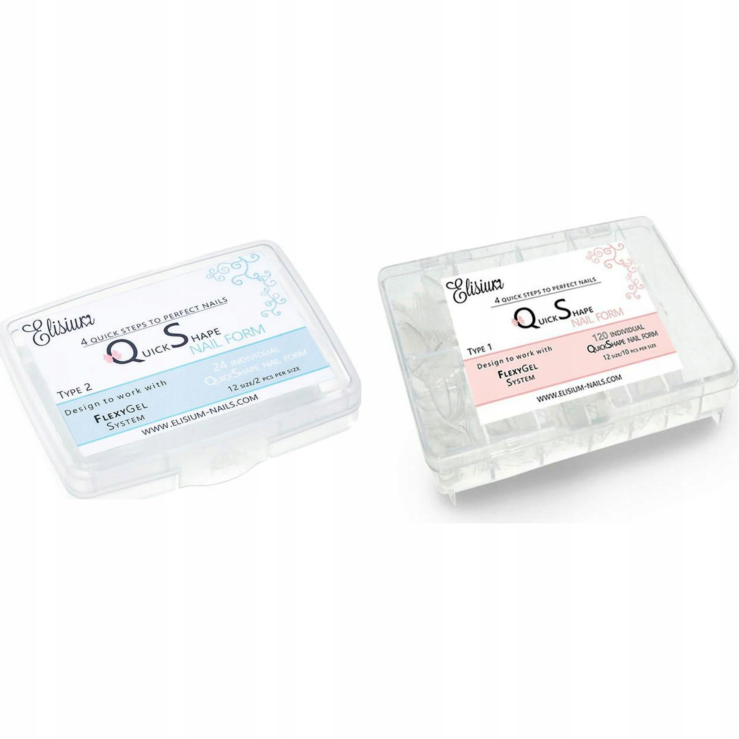 ELISIUM Zestaw Form Quick Shape Mini i Typ 1 do Paznokci z Flexygelem
