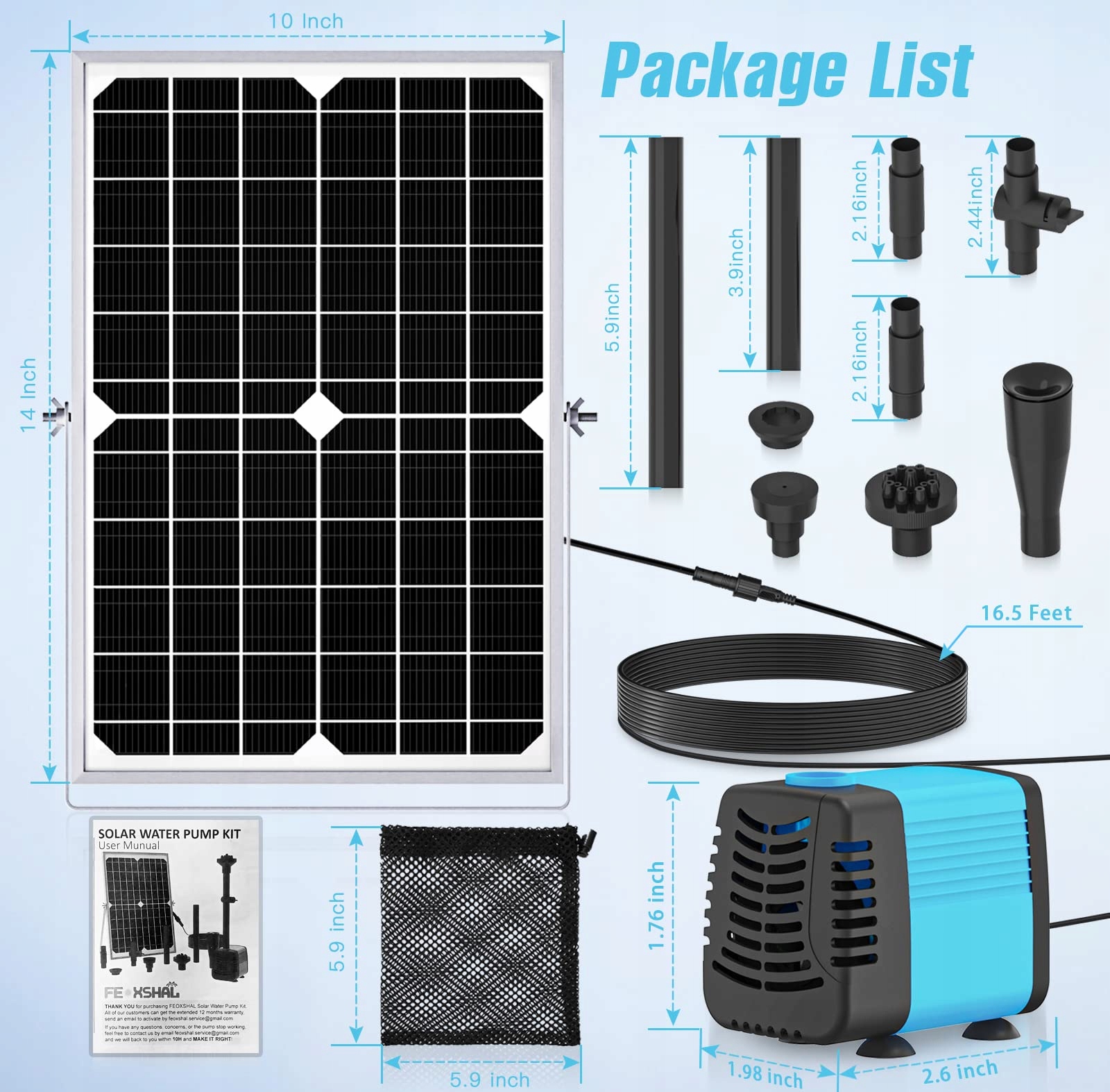 SUNPOWER Pompa Solarna 15W 720L/H Do Stawu Fontanny Strumienia Ogrodowego — miniatura 7