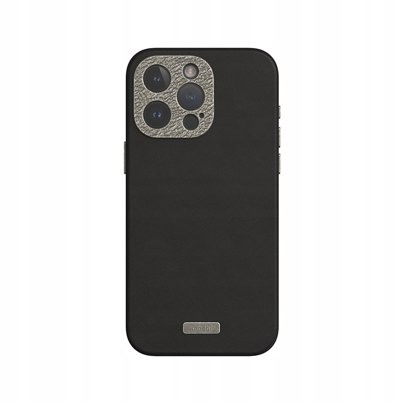 Moshi Napa MagSafe – Kožené puzdro pre iPhone 15 Pro Max (Midnight Black)