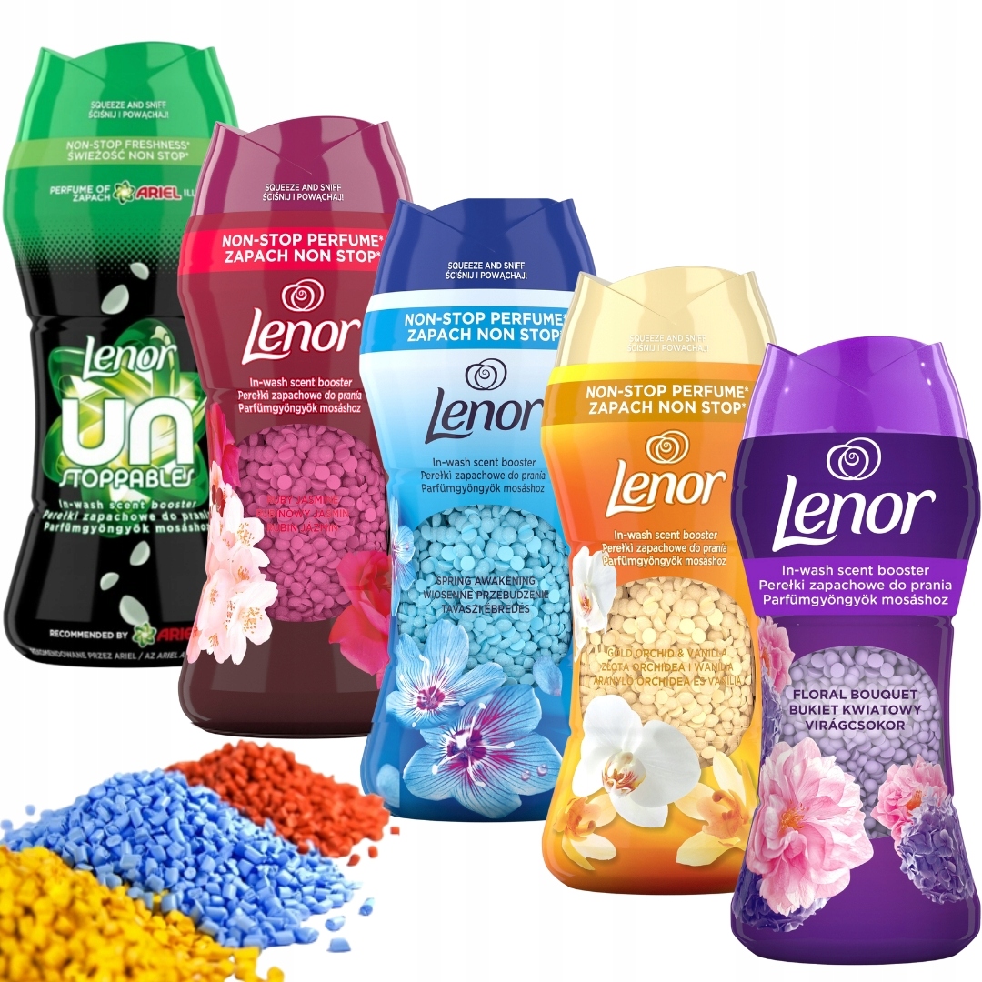 Lenor Unstoppables perełki granulki zapachowe do prania MIX zapachów 5x195g
