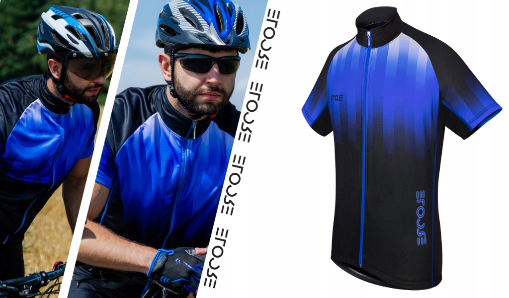 Koszulka Rowerowa Męska z Krótkim Rękawem Kolarska na Rower Termiczna 3XL Kolor czarny