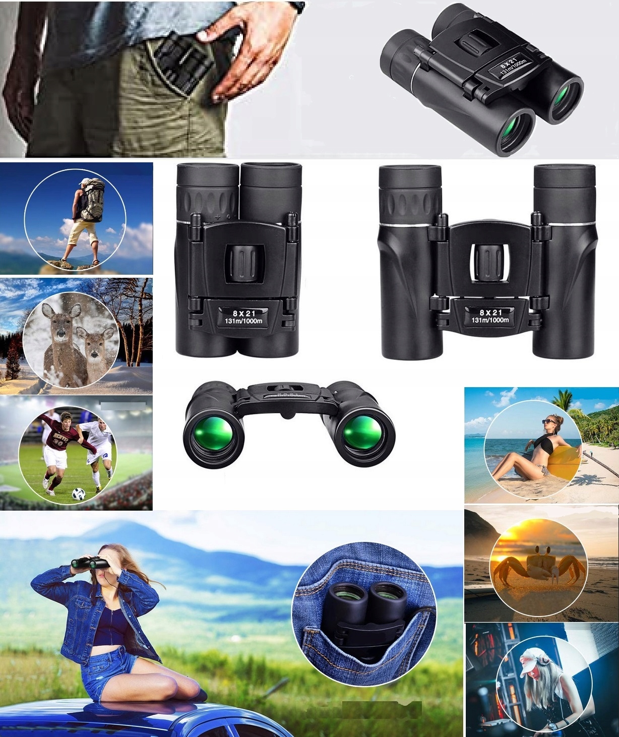 LORNETKA 8x21 TURYSTYCZNA SZKLANA OPTYKA + ETUI Wiek dziecka 3 lata +