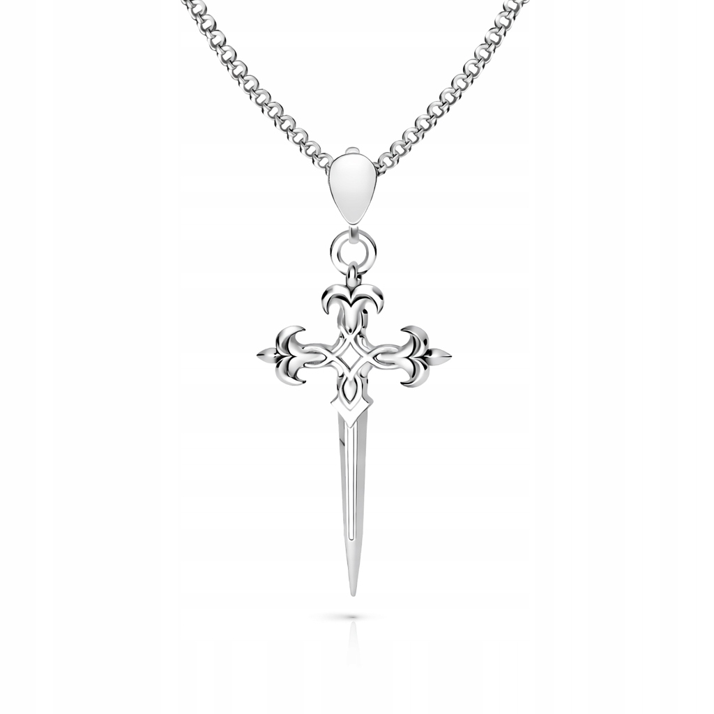 Stříbrný náhrdelník Kříž sv. Jakuba Symbol statečnosti, síly a víry Stříbro 925