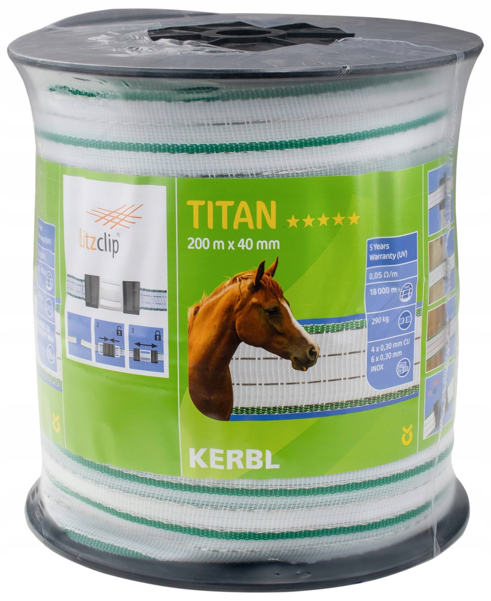 Stínící Panelové Pásy Titan 200 m x 40 mm Bílo-zelená Kerbl