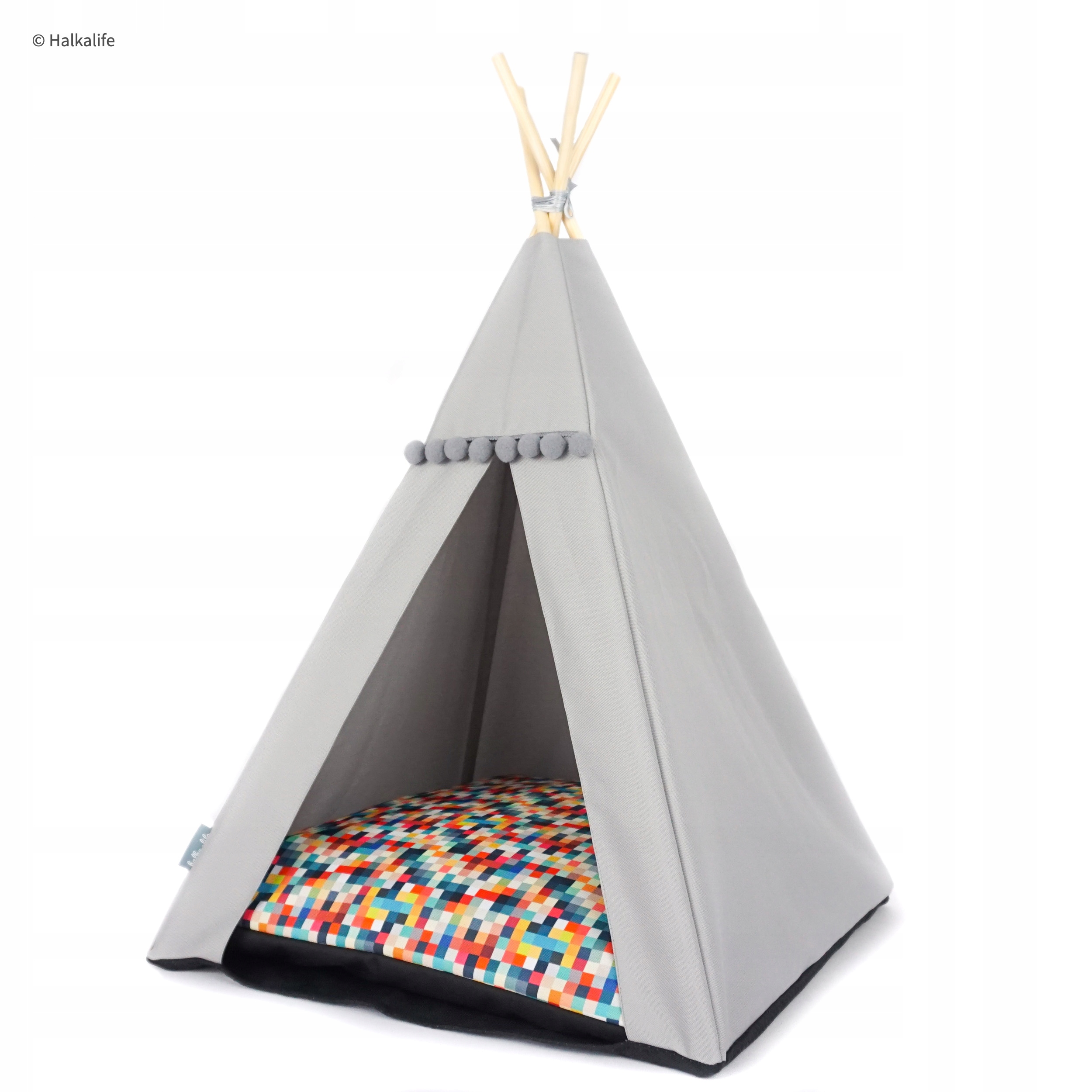 Levně pelíšek Tipi, stan pro psa stabilizátorem, dekou Pixely, L