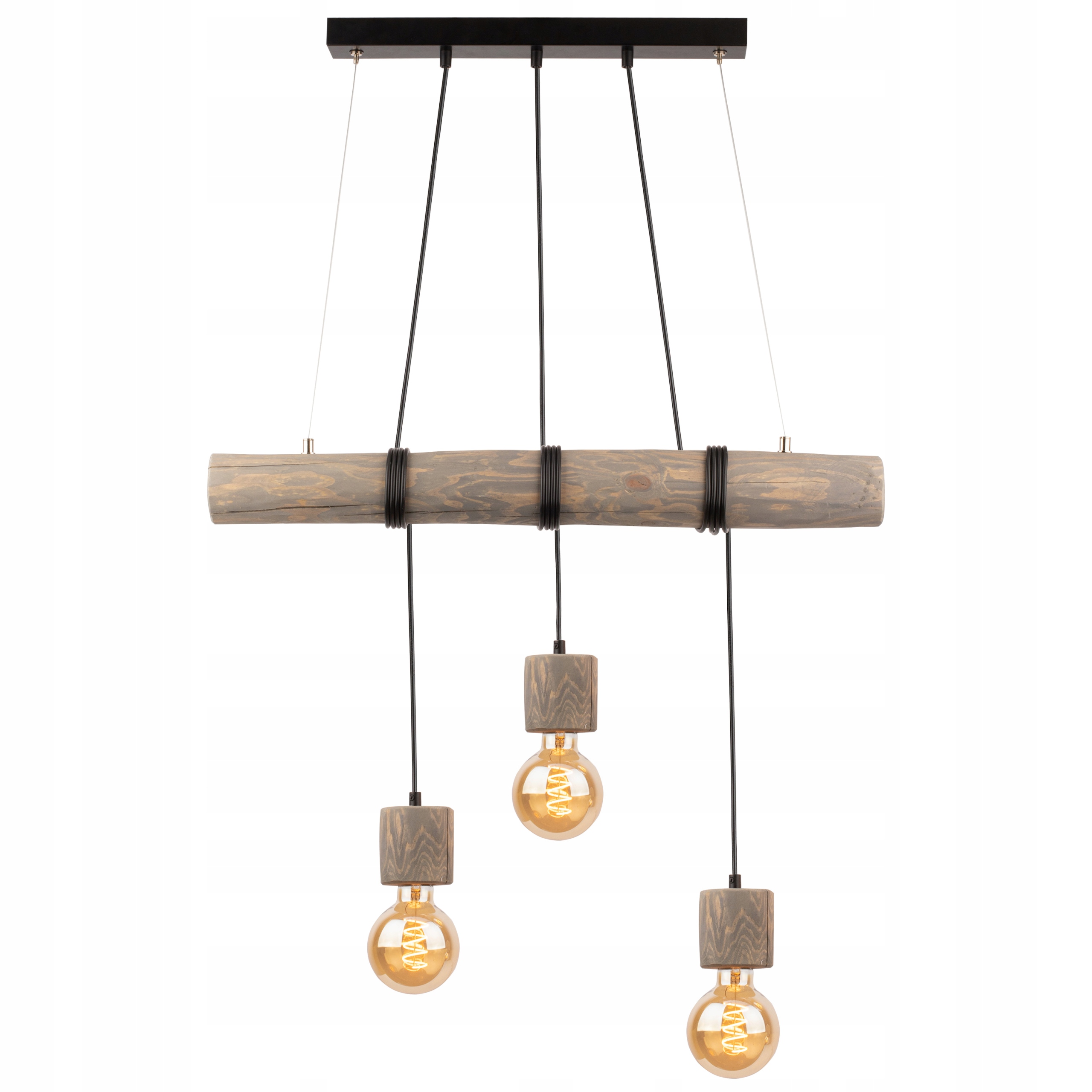 Závesná stropná lampa Drevo Loft 3x E27 Trabo