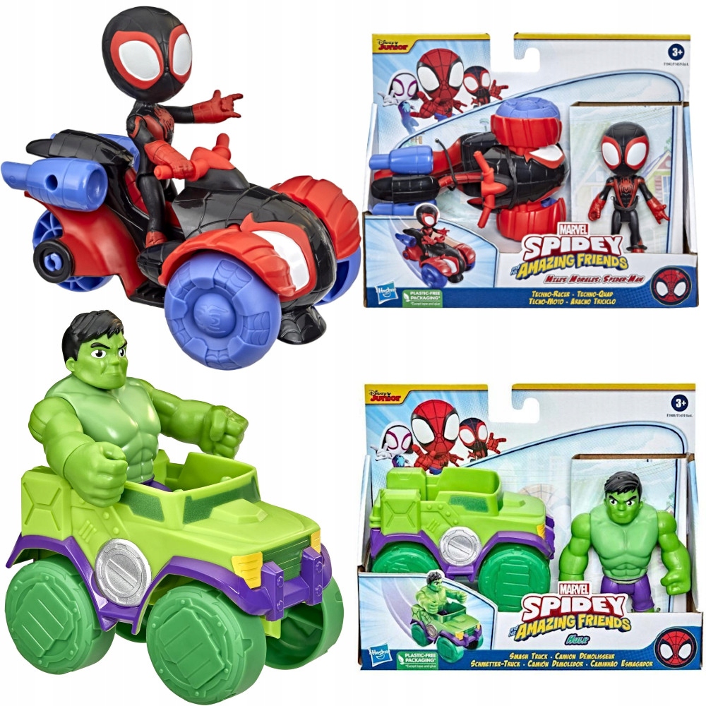 Marvel Spidey I Super-kumple Zestaw Figurka Miles Morales I Hulk Z Pojazdem-Zdjęcie-0
