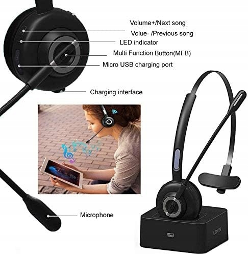 Bluetooth sluchátka Vaboo s mikrofonem, sluchátka do uší V5.0