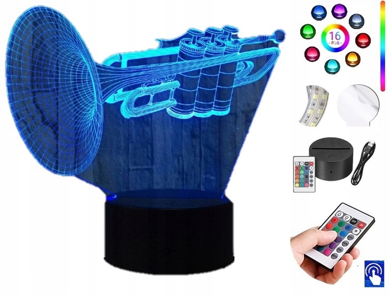 

Lampka na biurko Trąbka Bluess 16 Kol. Led Plexido