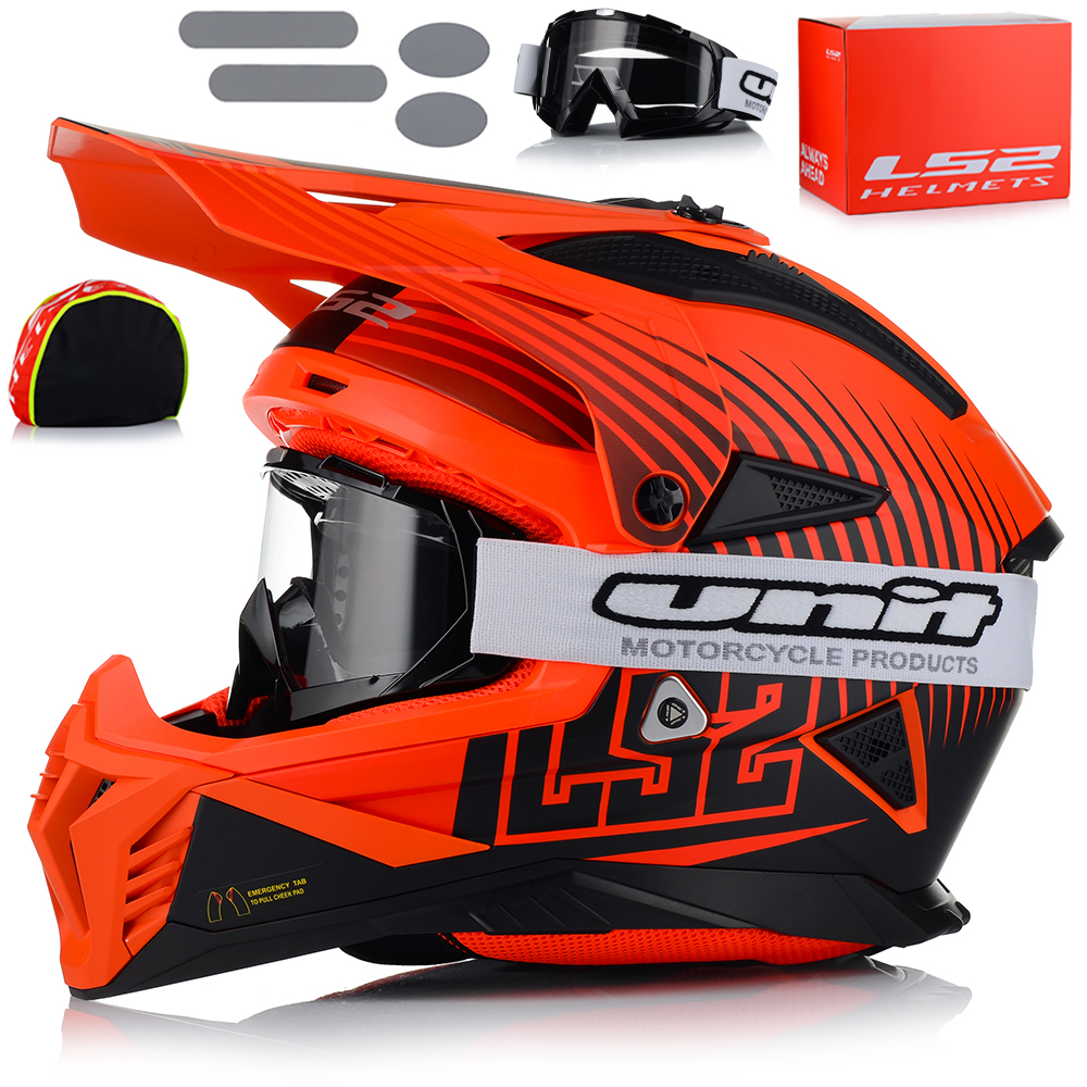 Motocyklová Prilba LS2 MX708 Fast II Duck Fluo Lehký Enduro Cross Atv Okuliare