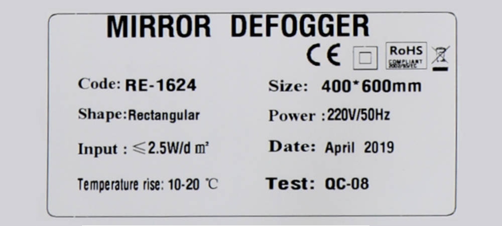 Defogger do luster 60 x 40 cm, 230VAC Marka MW Power