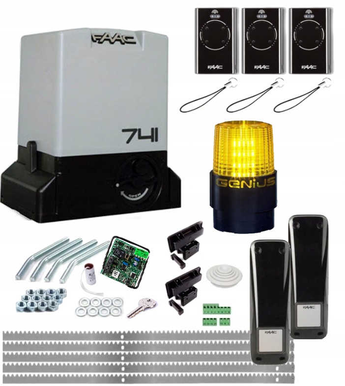 KOMPLETNY ZESTAW FAAC 741 napęd przesuwnej 900kg