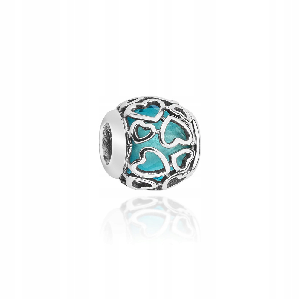 

Srebrna Zawieszka Koralik pr. 925 Charms Serca